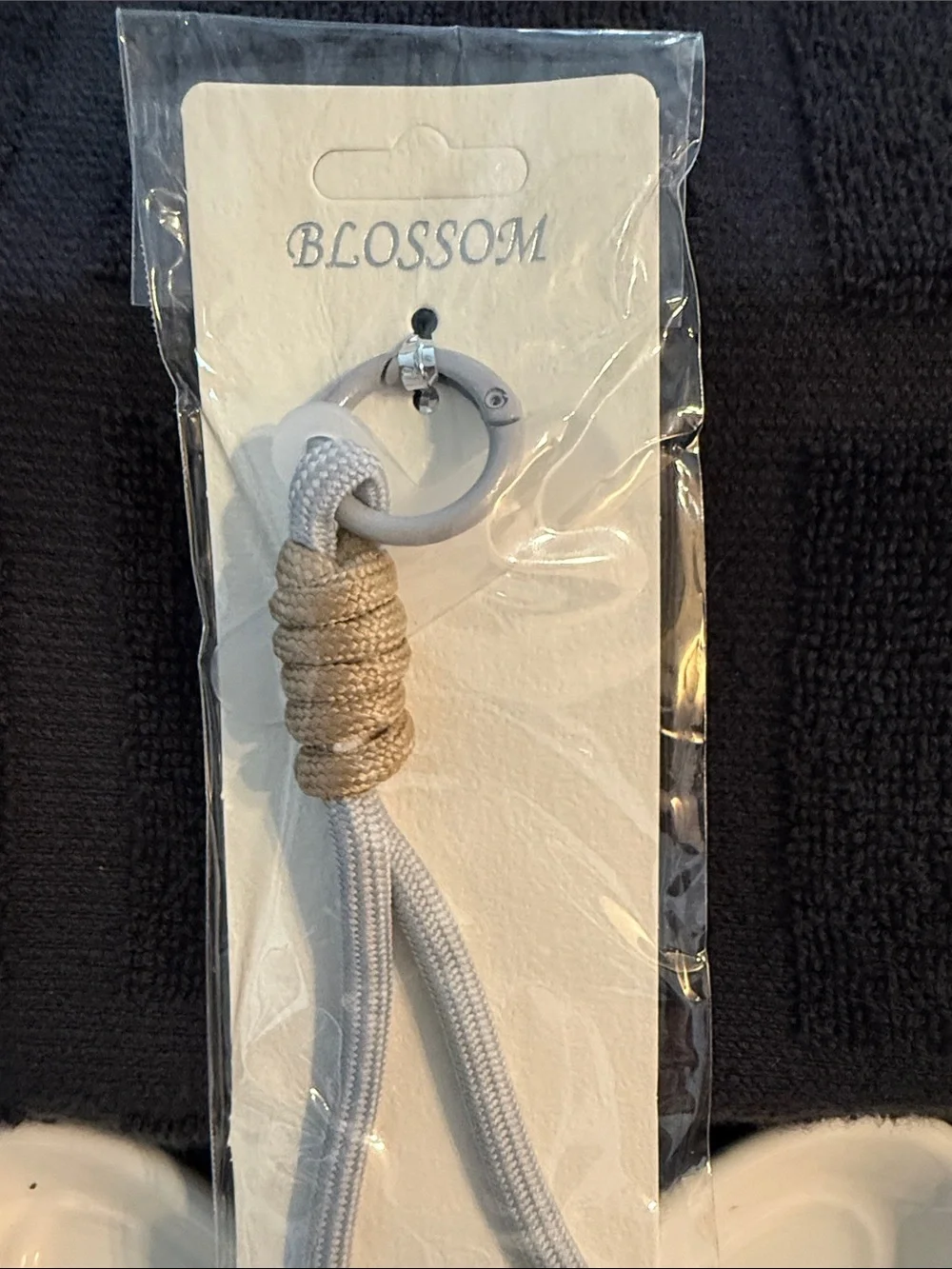 Gray & Tan Key Loop Keychain Holder